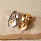 18K Gold Summer Daisy Statement Stud Earrings
