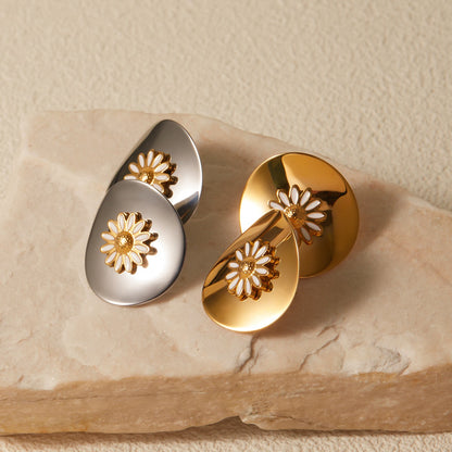 18K Gold Summer Daisy Statement Stud Earrings