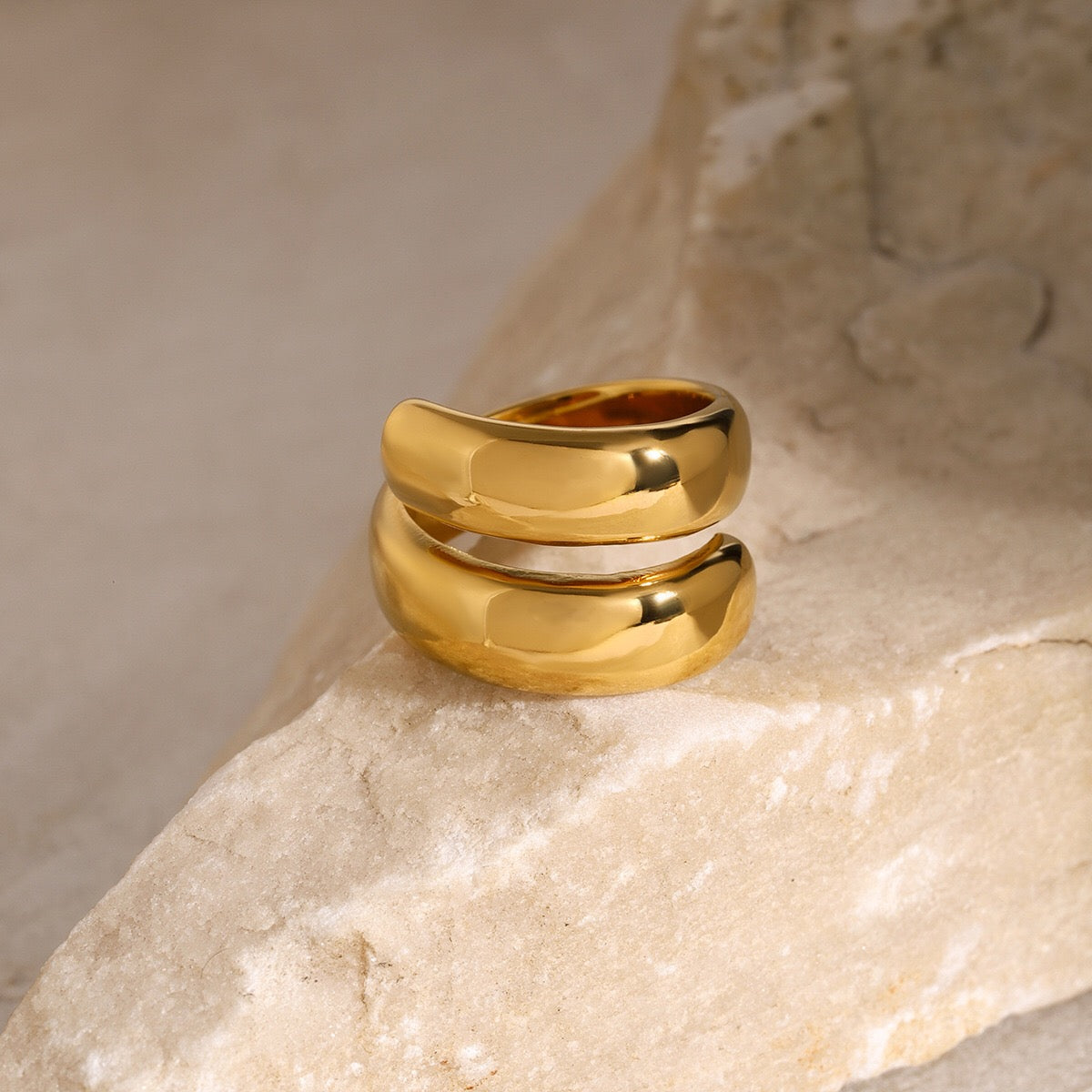 18K Gold Double Band Ring