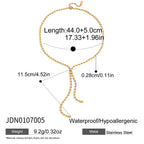 18K Gold Gala Beaded Y Shape Lariat Chain Necklace