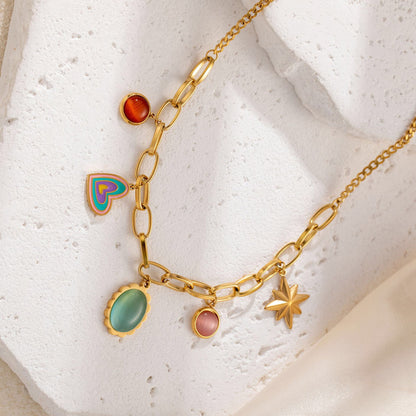 18K Gold Candy Charm Necklace