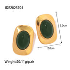 18K Gold Retro Color Statement Stud Earrings