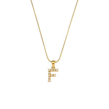 18K Gold Pearl Initial Pendant Necklace