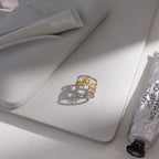 18K Gold and Silver Two Tone Wild Bloom Flower Statement Cuff Ring