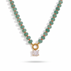18K Gold Color Therapy Beaded Pendant Necklace