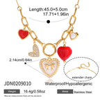 18K Gold Love Rush Red Heart Statement Charm Necklace