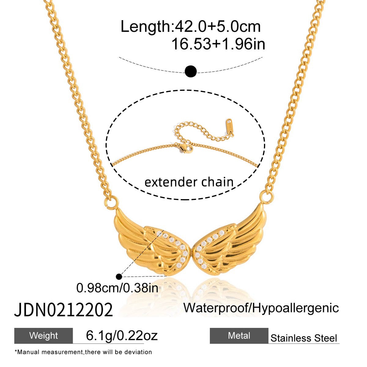18K Gold Heaven Sent Angel Wing Pendant Star Dainty Chain Layered Necklace Set