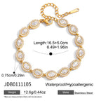 18K Gold Blue Dynasty Bezel Tennis Chain Bracelet Stacks