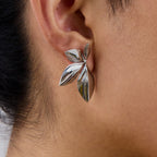 18K Gold Lush Flower Statement Stud Earrings