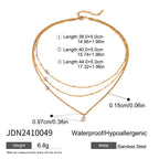 18K Gold Moonlit Tear Dainty Chain Layered Necklace Set