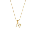 18K Gold Pearl Initial Pendant Necklace