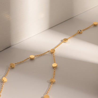 18K Gold Starry Crystal Lariat Necklace