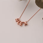 18K Gold and Silver Icon Bubble Letter Initial Custom Name Necklace