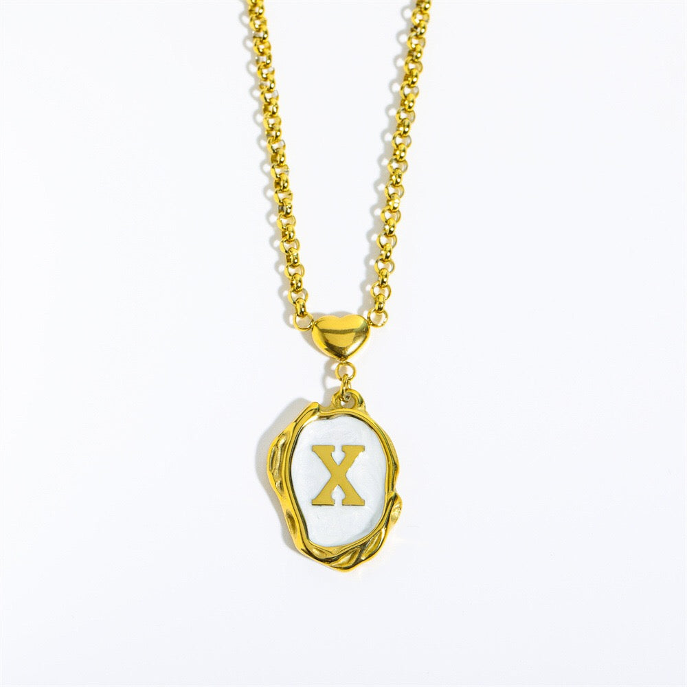 18K Gold Luxury Initial Pendant Necklace