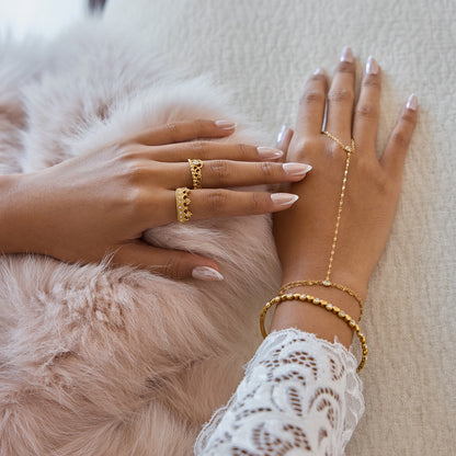 18K Gold Princess Tiara Statement Ring
