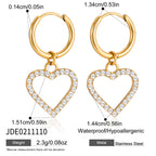 18K Gold Heartstrings Dainty Bling Heart Pendant Necklace