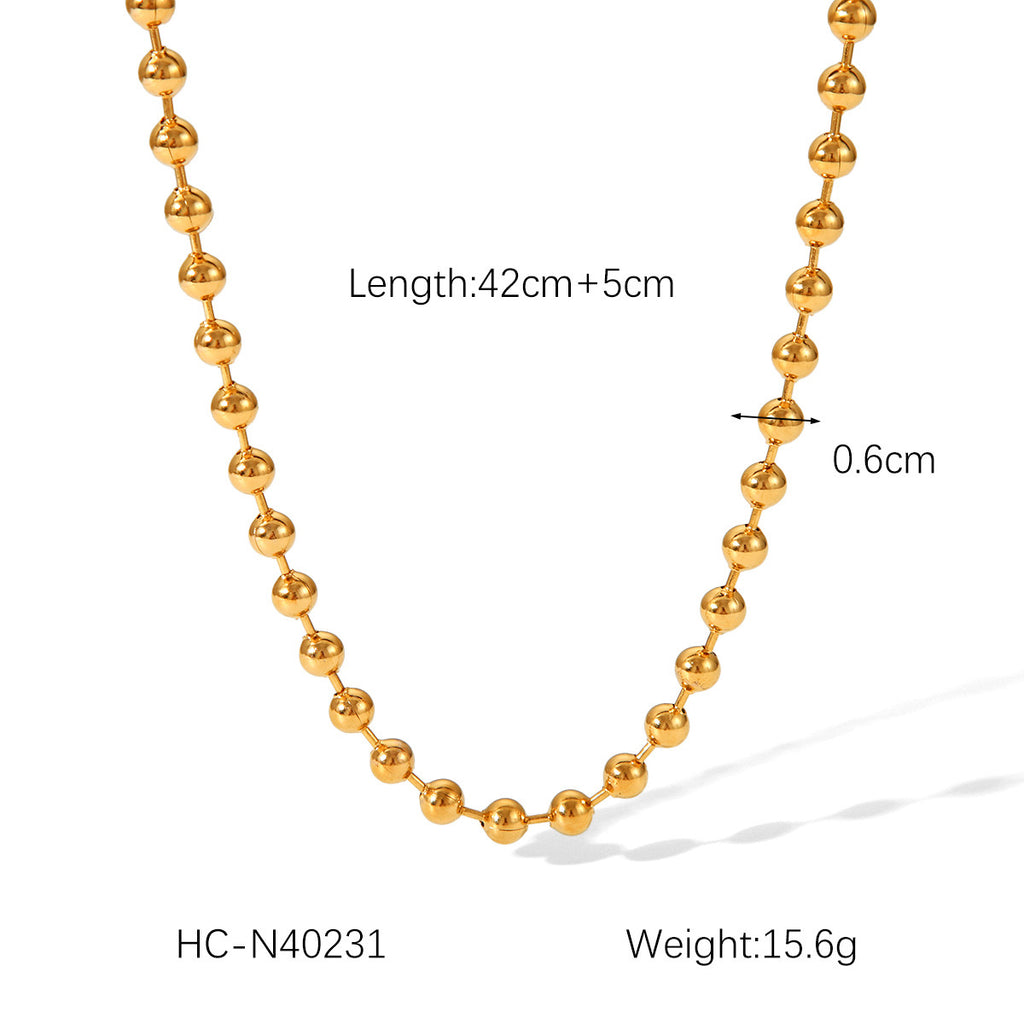 18K Gold Chic Ball Chain Beaded Bracelet