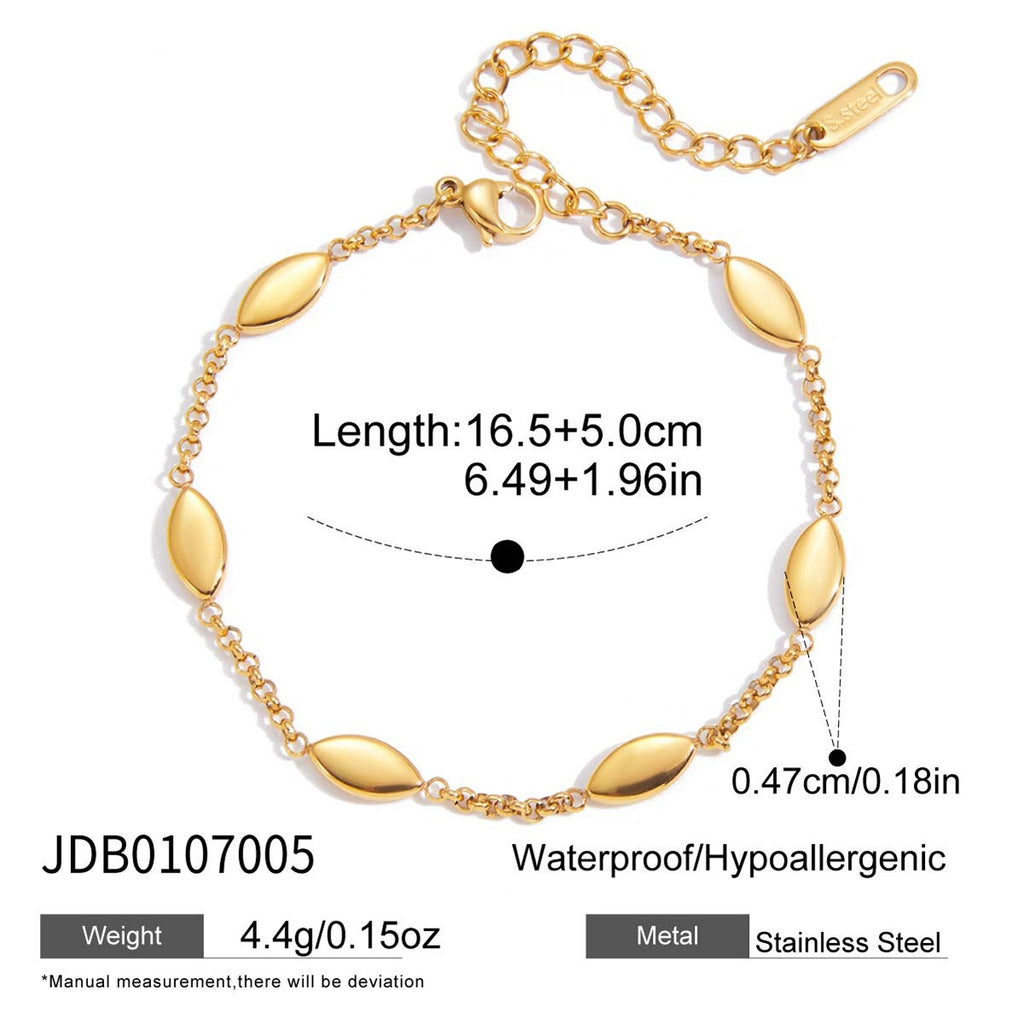 18K Gold Orbit Dainty Chain Bracelet