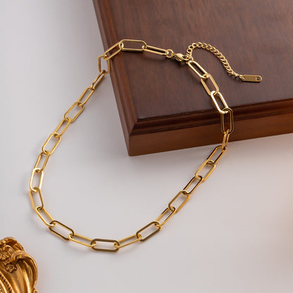 18K Gold Classic Paperclip Chain Necklace