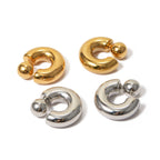 18K Gold Chunky Hoop Statement Huggie Earrings