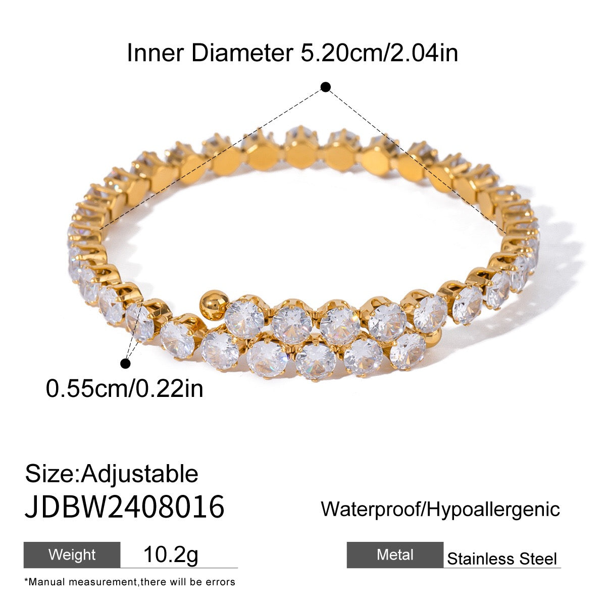 18K Gold Empire Glam CZ Bangle Bracelets Stack