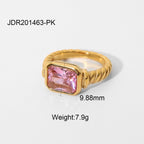 18K Gold Solitaire Statement Ring