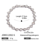 18K Gold Bejeweled Desire Heart Tennis Bracelet Stack