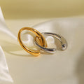 18K Gold and Silver Off Duty Cuff Stacking Ring