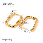 18K Gold Minimalist Geometric Heart Huggie Earrings