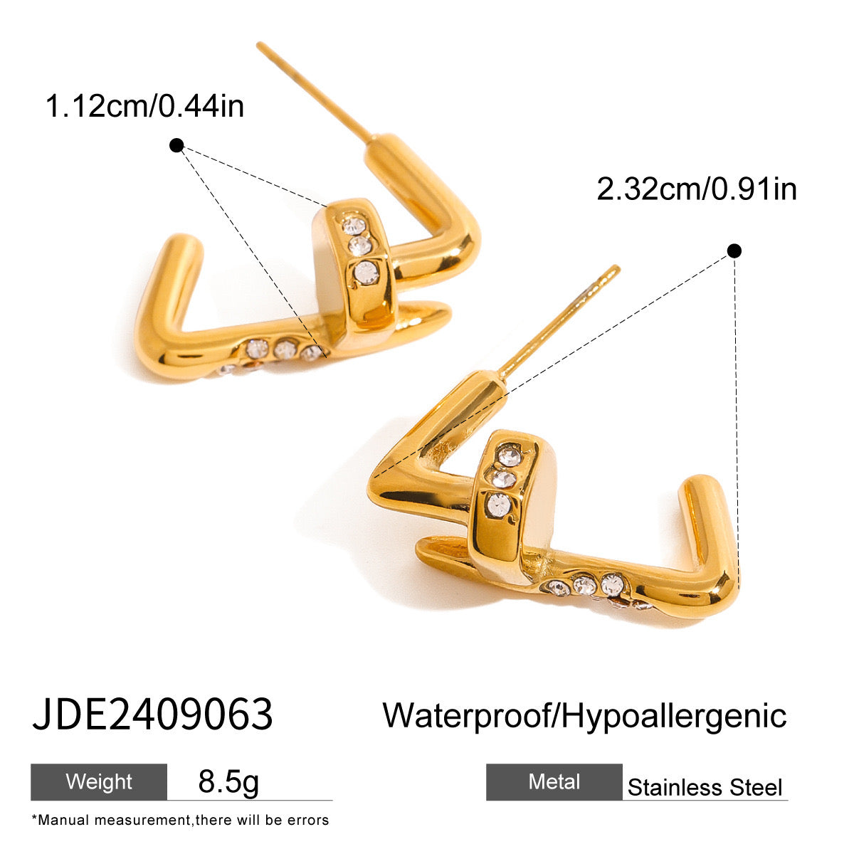 18K Gold Chic Triangle Nail Pendant Necklace