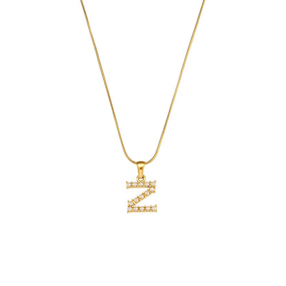 18K Gold Pearl Initial Pendant Necklace