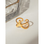 18K Gold Starfish Cuff Ring