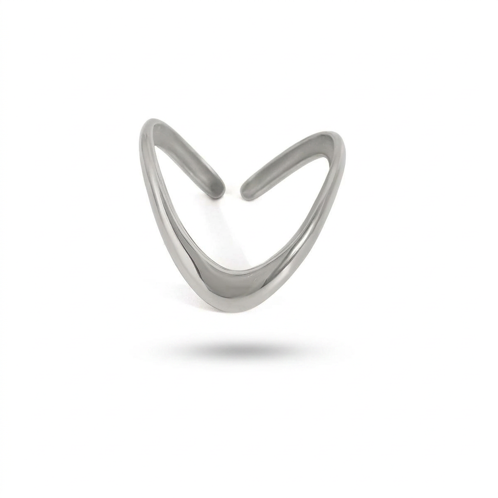 18K Gold Silm Chic Stacking Silver Ring
