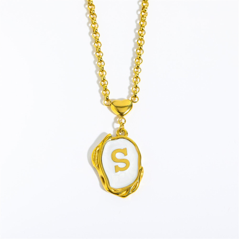 18K Gold Luxury Initial Pendant Necklace