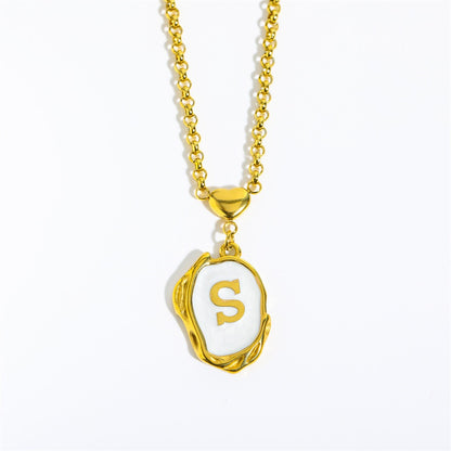 18K Gold Luxury Initial Pendant Necklace