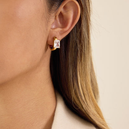 18K Gold Essential Bling Small Hoop Huggie Earrings