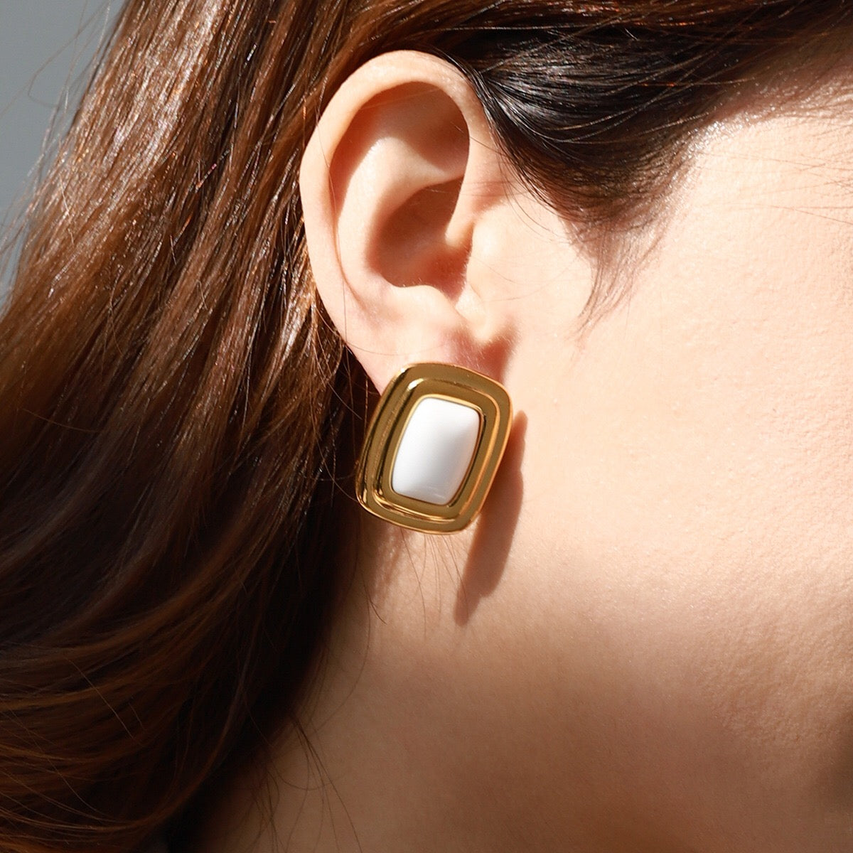 18K Gold Disco Rush Pop Color Statement Stud Earrings