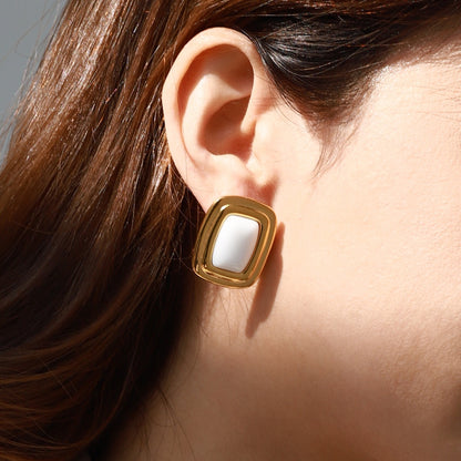 18K Gold Disco Rush Pop Color Statement Stud Earrings