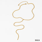 18K Gold Minimalist Beaded Lariat Necklace