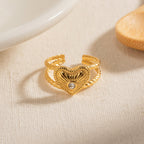 18K Gold Vintage Inspired Heart Ring