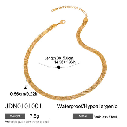 18K Gold Chic Watch Band Chain Choker Necklace