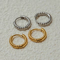 18K Gold Minimalist Twisted Small Hoop Huggie Earrings