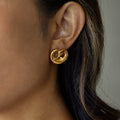 18K Gold Pretzel Cute Stud Earrings