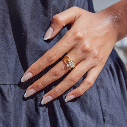 18K Gold Minimalist Luxury Slim Stacking Rings