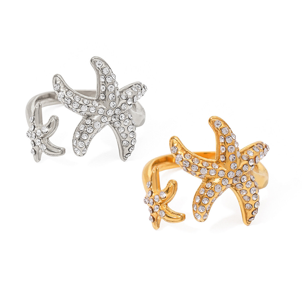 18K Gold Bling Starfish Statement Ring