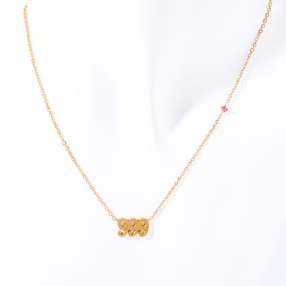 18K Gold Angel Numbers Choker Necklace