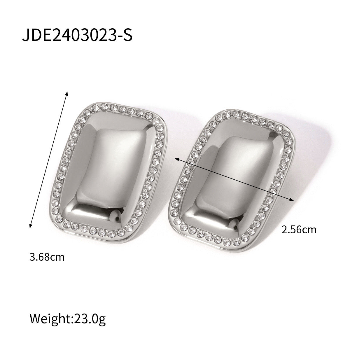 18K Gold Bling Plate Statement Stud Earrings