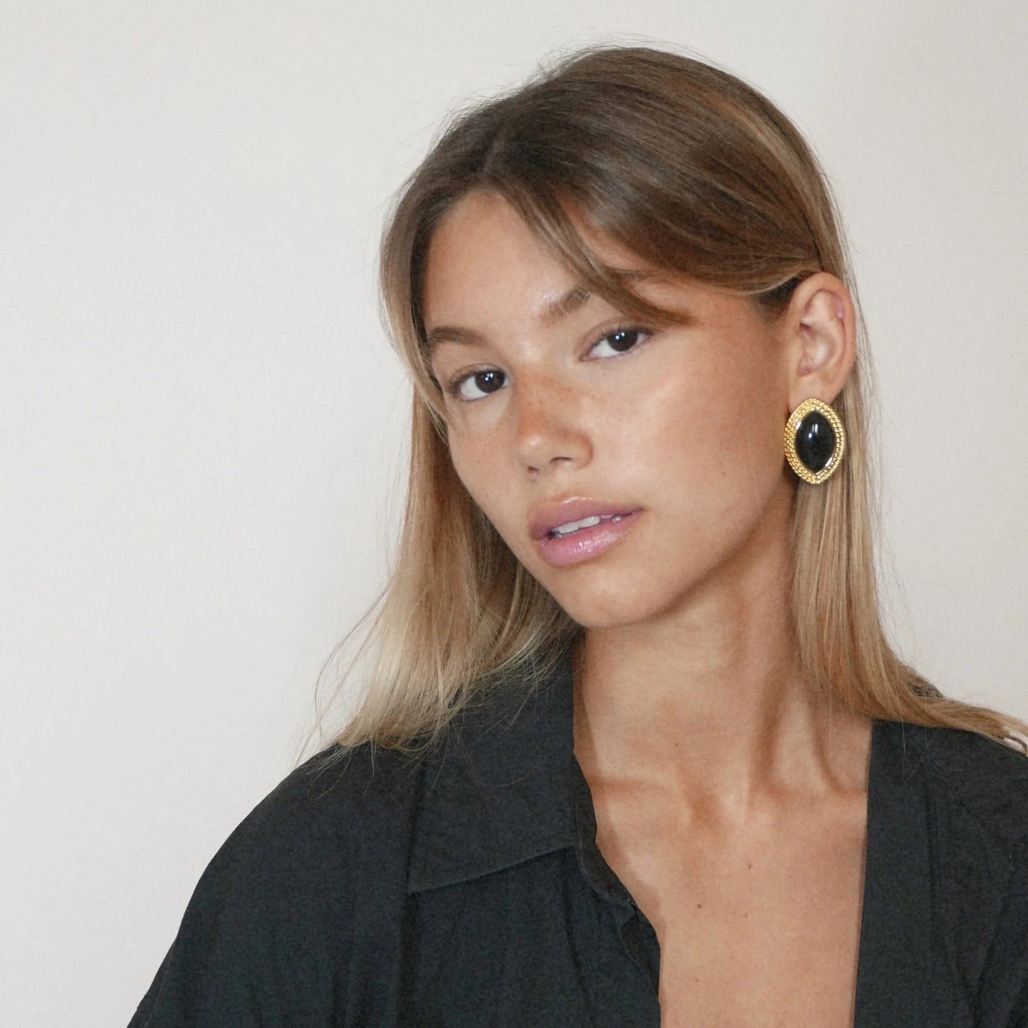 18K Gold Retro Pop Color Statement Stud Earrings