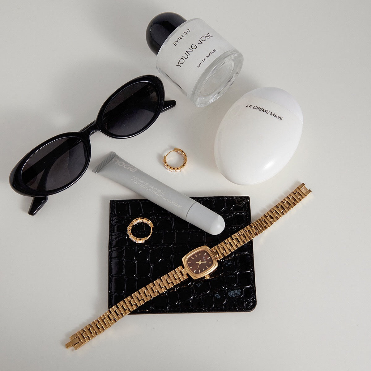 18K Gold Diamond Fever Small Hoop Huggie Earrings