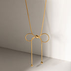 18K Gold Bow Rope Necklace